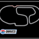 The roval layout for the Charlotte Motor Speedway race in September, with the chicane drivers kept cheating marked in red.